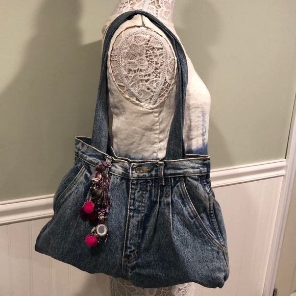 Boho Chic Bill Blass Denim Jeans Bag - Picture 5 of 8